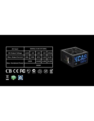 Fuente alimentacion aerocool kcas500s, 500w, 80 plus bronze KCAS500S kiwiku.com