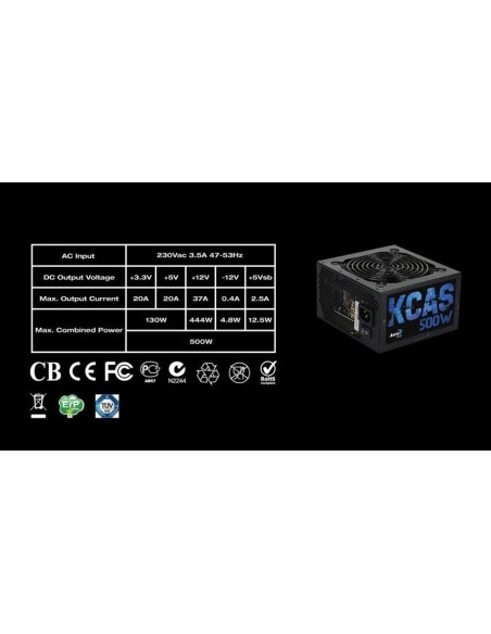 Fuente alimentacion aerocool kcas500s, 500w, 80 plus bronze KCAS500S kiwiku.com