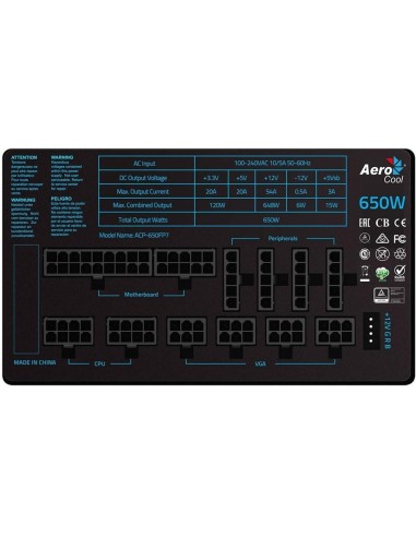 Fuente alimentacion aerocool project 7 650w modular 80 plus platinum P7650 kiwiku.com