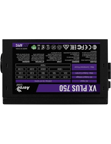 Fuente alimentacion aerocool vx plus 750 85+, 750w VXPLUS750 kiwiku.com