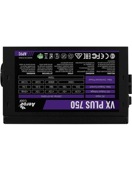 Fuente alimentacion aerocool vx plus 750 85+, 750w VXPLUS750 kiwiku.com