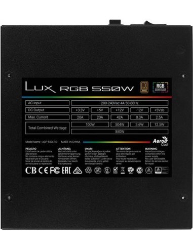 Lux rgb 550m Fuente de Alimentación 550W 80Plus Bronze LUXRGB550M kiwiku.com
