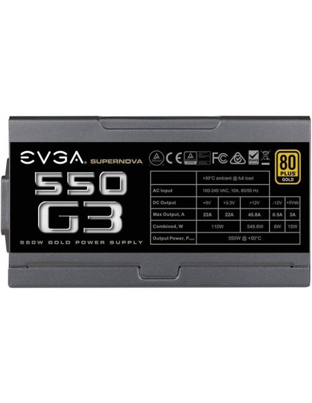 Fuente de alimentación EVGA SuperNOVA 550 G3 80 Plus Gold 550W 220-G3-0550-Y2 kiwiku.com