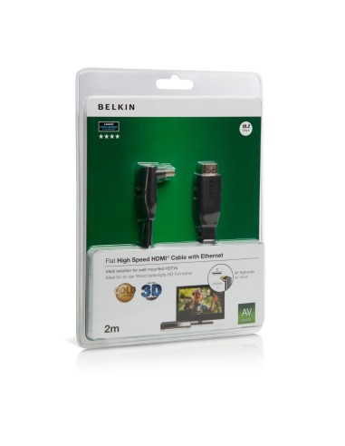 Belkin HDMI - Cable AV (2m, HDMI, HDMI, Negro) Angulo 90