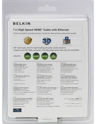 Belkin HDMI - Cable AV (2m, HDMI, HDMI, Negro) Angulo 90