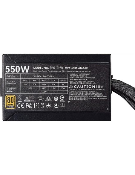 Fuente alimentacion cooler master masterwatt 550 550w MPX-5501-AMAAB-EU kiwiku.com