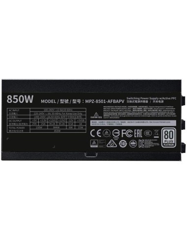 Fuente De Alimentacion Atx 850W Cooler Master V 850 Platinum MPZ-8501-AFBAPV-EU kiwiku.com
