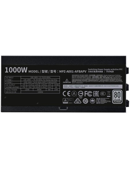Fuente De Alimentacion Atx 1000W Coolermaster  V1000 Platinum MPZ-A001-AFBAPV-EU