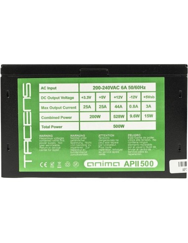 Fuente de alimentacion tacens anima atx eco 500w 14db 12cm ventilador APII500 kiwiku.com