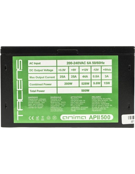 Fuente de alimentacion tacens anima atx eco 500w 14db 12cm ventilador APII500 kiwiku.com