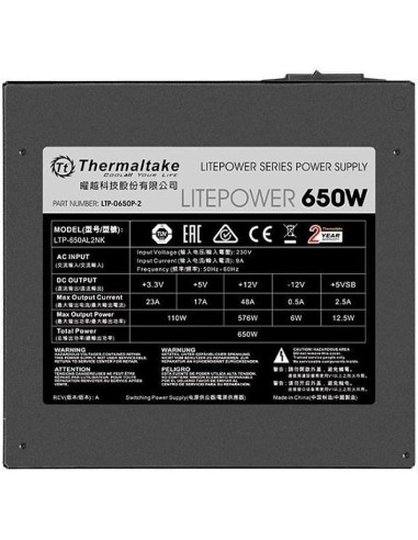 Fuente Alimentacion Atx 650W Litepower Negro PS-LTP-0650NPCNEU-2