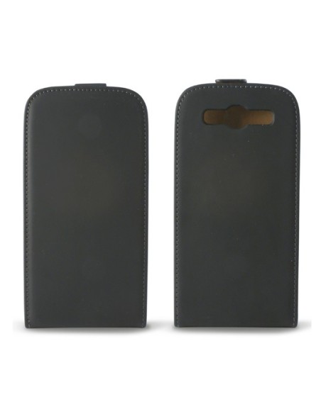 Funda vertical con tapa para samsung galaxy siii i9300 rubber touch negra