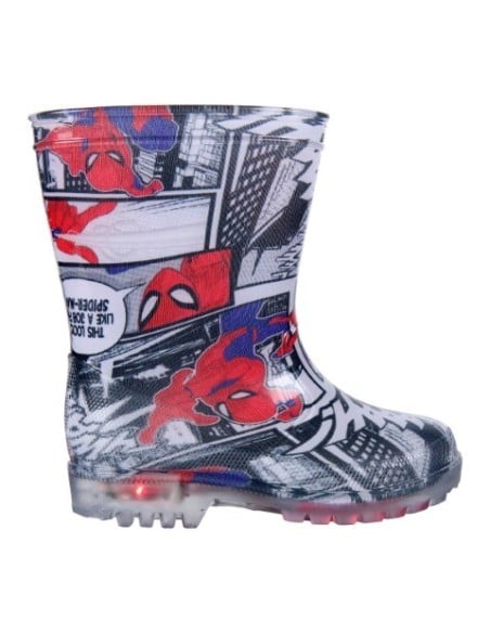 Botas lluvia pvc luces spiderman, Color Rojo 2300003483 kiwiku.com
