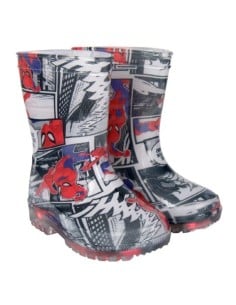 Botas lluvia pvc luces spiderman, Color Rojo 2300003483 kiwiku.com 2