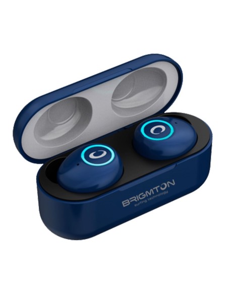 Brigmton Bml-16 Azul Auriculares Inalámbricos Manos Libres Bluetooth Con Micrófono Y Estuche Batería  kiwiku.com