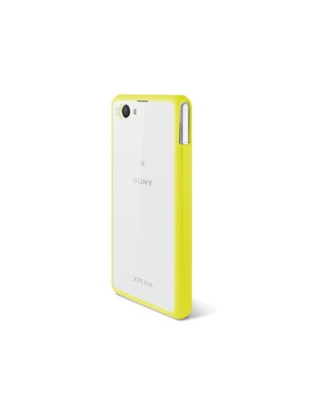 Kiwiku.com: Made for Xperia Fusión - Carcasa con borde TPU para Sony Xperia Z1 Compact, verde lima transparente - Electrónica