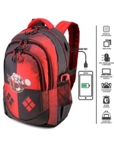 Mochila Harley Quinn Escuadron Suicida DC Comics 44cm  kiwiku.com 2