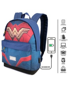 Mochila Wonder Woman DC Comics adaptable 42cm  kiwiku.com 2