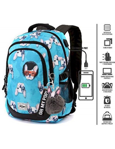 Mochila oh my pop doggy adaptable 44cm  kiwiku.com