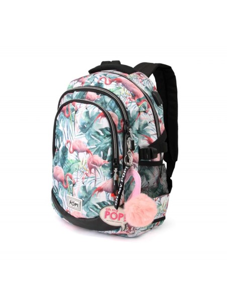 Mochila oh my pop tropical flamingo adaptable 44cm  kiwiku.com
