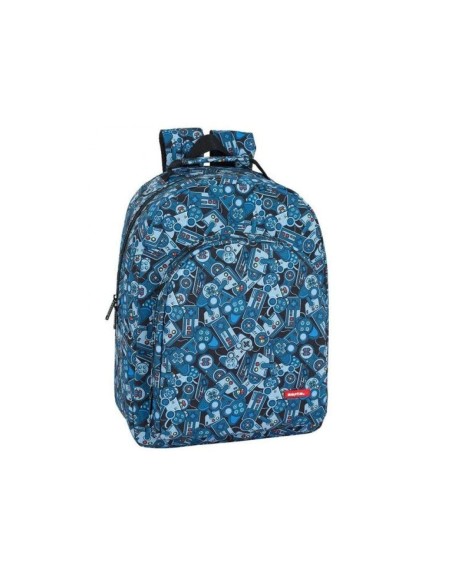 Mochila safta welcome gamers azul adaptable 42cm  kiwiku.com
