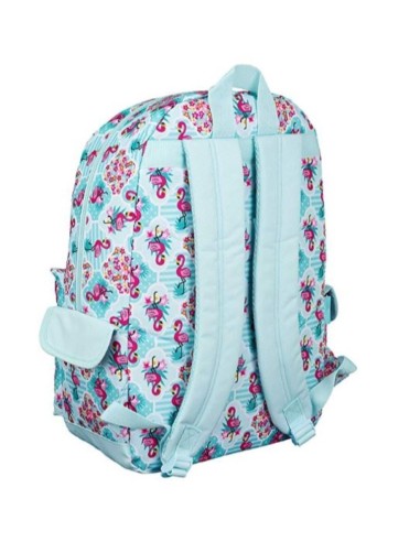 Mochila ordenador moos flamingo turquesa 46cm  kiwiku.com