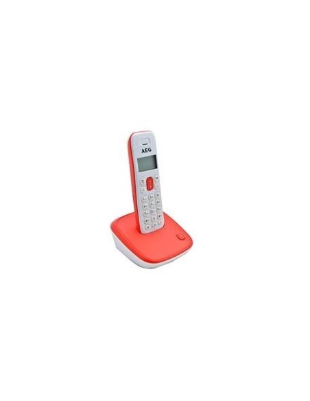 Telefono inalambrico dect aeg voxtel d-100 display lcd, blanco y rojo