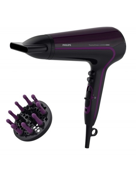 Philips Thermoprotect HP8233/00 - Secador de Pelo, Motor DC, Ionico, Boquilla 11 mm y DifUsor, 3 Velocidades, 3 Temperaturas, 22