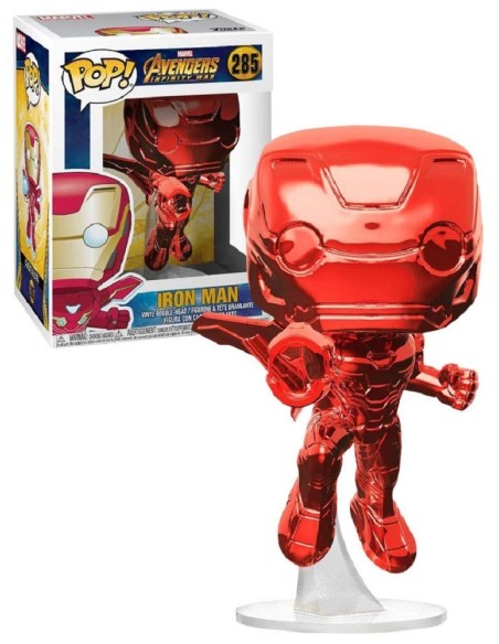 Figura pop marvel: iron man red chrome - 34263 kiwiku.com