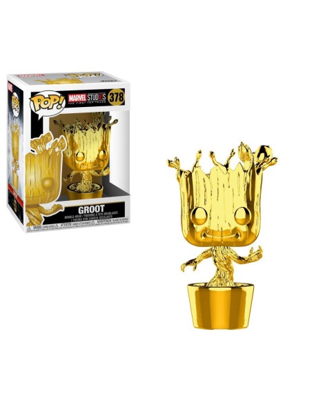 Figura pop marvel studios 10 groot gold chrome  kiwiku.com