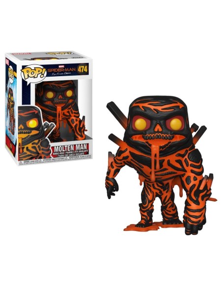Figura pop marvel spiderman far from home molten-man  kiwiku.com