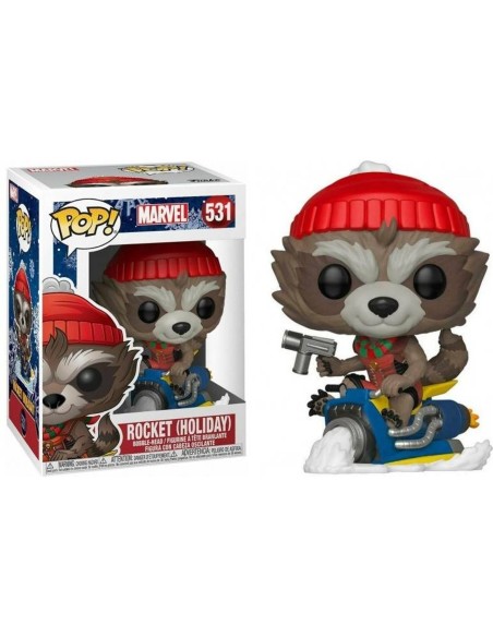 Figura pop marvel holiday rocket  kiwiku.com