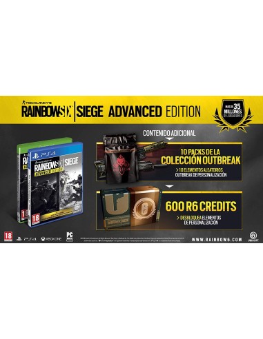 Juego para consola sony ps4 rainbow six siege - advanced edition - Pegi 18 R6S AE kiwiku.com