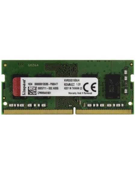 Memoria de PC Kingston 4GB 2666MHz DDR4 Non-ECC CL19 SODIMM KVR26S19S6/4 kiwiku.com