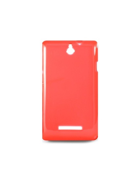 Ksix B3439FTP06 - Funda flexible para Sony Xperia E, rojo transparente - Electrónica - Kiwiku.com