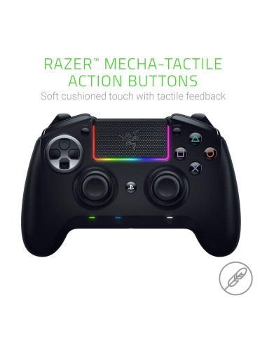 Razer Raiju Ultimate 2019 - Mando de juego PS4/PC inalámbrico, con cable con botones de acción mecha-tactile RZ06-02600300