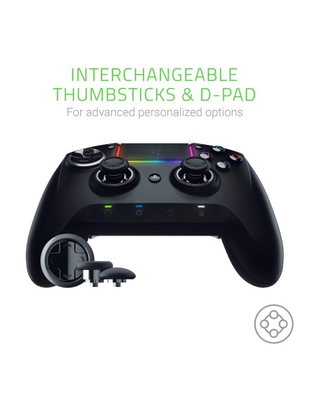 Razer Raiju Ultimate 2019 - Mando de juego PS4/PC inalámbrico, con cable con botones de acción mecha-tactile RZ06-02600300