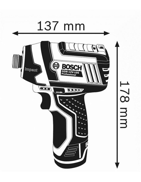 Bosch GDR 12V-105 Atornillador de impacto a batería 06019A6906 kiwiku.com