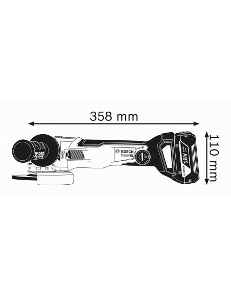 Bosch GWX 18V -10 SC Amoladora angular a batería - sin batería, en L-BOXX 06017B0400 kiwiku.com