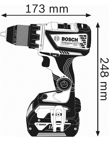 Bosch GSR 18V-60 C Atornillador a batería - sin batería en L-BOXX 06019G1103 kiwiku.com