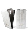 Funda con tapa tammyb piel idella para galaxy s4 blanca