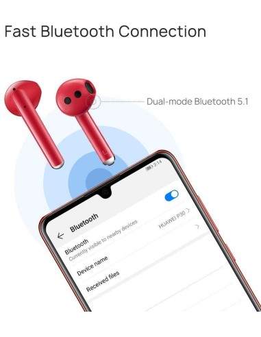 HUAWEI FreeBuds 3 - Auriculares Inalámbricos 55032451 Color Rojo