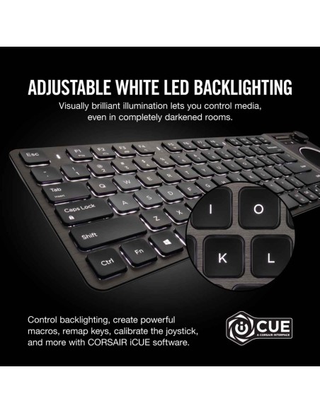 Teclado Corsair Wireless K83 Compact Multimedia Touchpad CH-9268046-ES