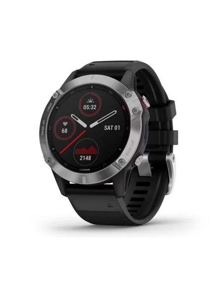 Garmin Fénix 6 Plata Negro Correa Negra Smartwatch Multideporte