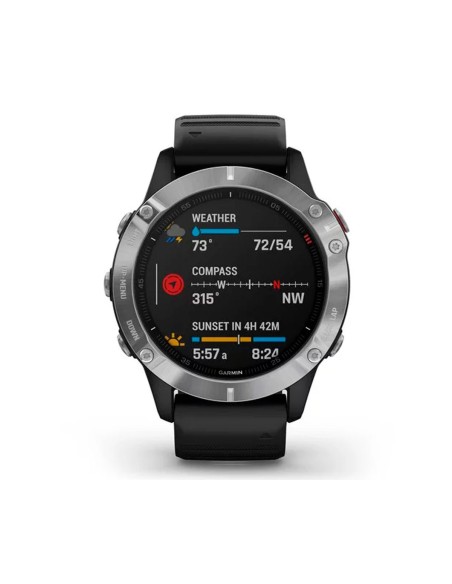 Garmin Fénix 6 Plata Negro Correa Negra Smartwatch Multideporte