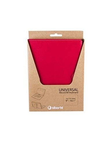 Funda Universal con teclado 9 a 10.1 rojo y blanco
