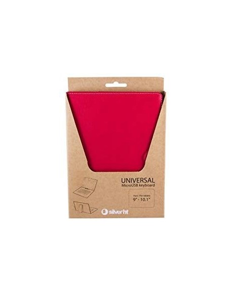 Funda Universal con teclado 9 a 10.1 rojo y blanco