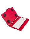 SilverHT Funda Universal (7'' - 8'') con teclado cable microusb rojo y blanco