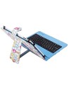Funda Universal Estampada con Teclado Micro USB Tablet de 9" a 10.1" Cool Ice Pop