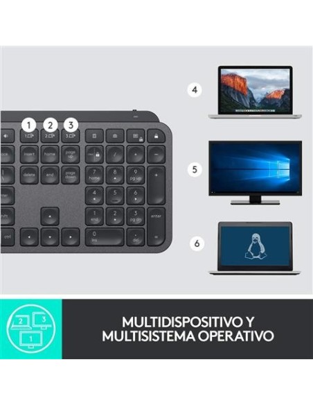 Teclado inalámbrico logitech mx keys bluetooth multisistema